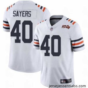 Bears 40 Gale Sayers White Alternate Stitched Football Vapor Untouchable Limited 100th Season Jersey