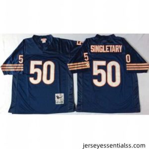 Bears 50 Mike Singletary Blue Throwback Jersey