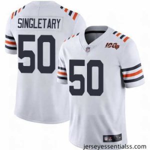 Bears 50 Mike Singletary White Alternate Stitched Football Vapor Untouchable Limited 100th Season Jersey