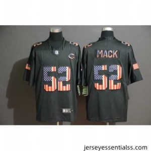 Bears 52 Khalil Mack 2019 Black Salute To Service USA Flag Fashion Limited Jersey