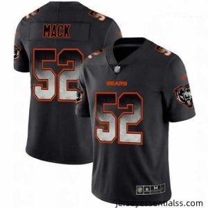 Bears 52 Khalil Mack Black Stitched Football Vapor Untouchable Limited Smoke Fashion Jersey