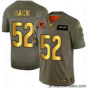Bears 52 Khalil Mack Camo Gold Stitched Football Limited 2019 Salute To Service Jersey