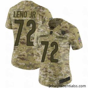 Bears 72 Charles Leno Jr Camo Womens Stitched Football Limited 2018 Salute to Service Jersey