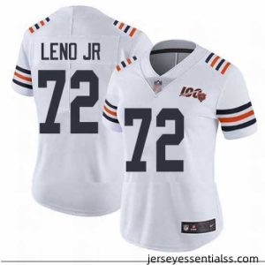 Bears 72 Charles Leno Jr White Alternate Stitched Football Vapor Untouchable Limited 100th Season Jersey