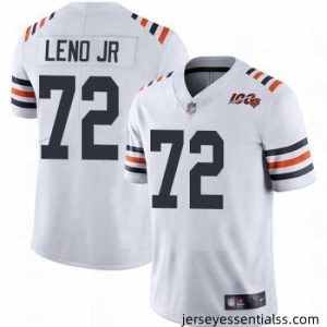 Bears 72 Charles Leno Jr White Alternate Stitched Football Vapor Untouchable Limited 100th Season Jersey