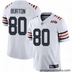 Bears 80 Trey Burton White Alternate Stitched Football Vapor Untouchable Limited 100th Season Jersey