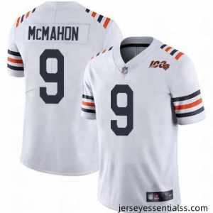 Bears 9 Jim McMahon White Alternate Stitched Football Vapor Untouchable Limited 100th Season Jersey