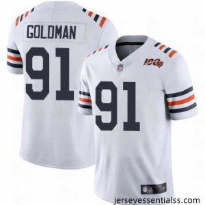 Bears 91 Eddie Goldman White Alternate Stitched Football Vapor Untouchable Limited 100th Season Jersey