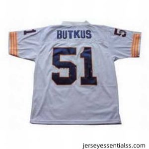 Butkus 51 Chicago Bears Throwback Jerseys White Jersey Big Number