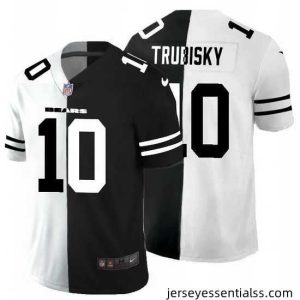 Chicago Bears 10 Mitchell Trubisky Black V White Peace Split Nike Vapor Untouchable Limited NFL Jersey