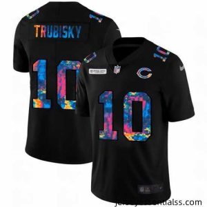 Chicago Bears 10 Mitchell Trubisky Nike Multi Color Black 2020 NFL Crucial Catch Vapor Untouchable Limited Jersey