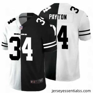 Chicago Bears 34 Walter Payton Black V White Peace Split Nike Vapor Untouchable Limited NFL Jersey