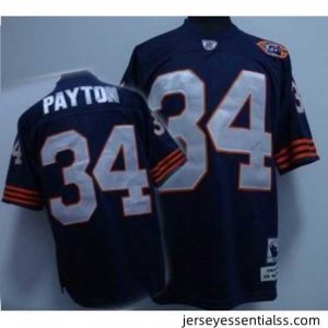 Chicago Bears 34 Walter Payton Premier Team blue Color big number mitchellandness Jersey