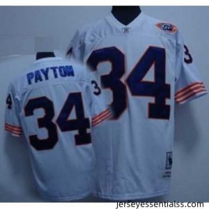 Chicago Bears 34 Walter Payton Premier white Color big number mitchellandness Jersey