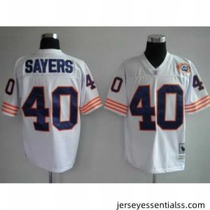 Chicago Bears 40 Sayers white throwback Jerseys Big Number