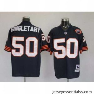 Chicago Bears 50 SINGLETARY blue throwback Jerseys
