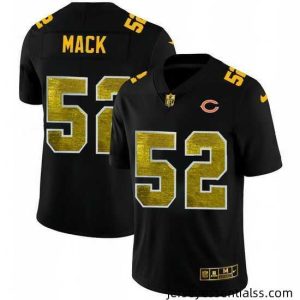 Chicago Bears 52 Khalil Mack Black Nike Golden Sequin Vapor Limited NFL Jersey