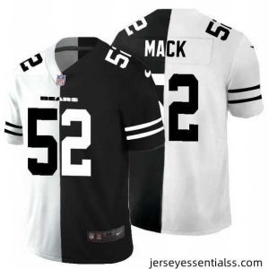 Chicago Bears 52 Khalil Mack Black V White Peace Split Nike Vapor Untouchable Limited NFL Jersey