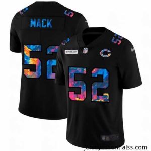 Chicago Bears 52 Khalil Mack Nike Multi Color Black 2020 NFL Crucial Catch Vapor Untouchable Limited Jersey