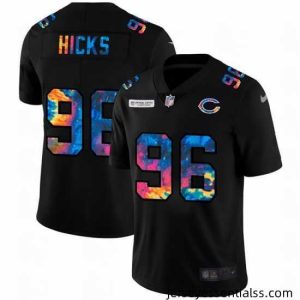 Chicago Bears 96 Akiem Hicks Nike Multi Color Black 2020 NFL Crucial Catch Vapor Untouchable Limited Jersey
