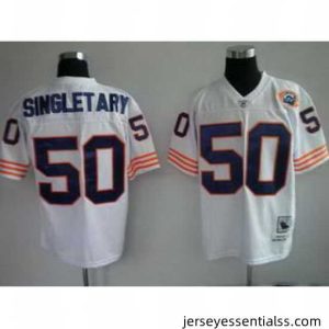 Jerseys Chicago Bears 50 Singletary white throwback Jerseys