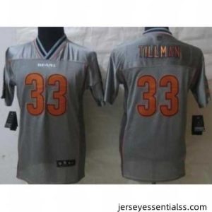 Kids Nike Chicago Bears 33 Charles Tillman Grey Vapor Elite Jerseys