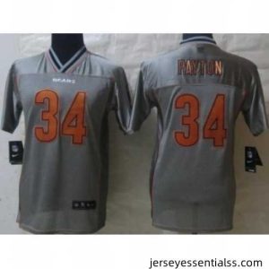 Kids Nike Chicago Bears 34 Walter Payton Grey Vapor Elite Jerseys