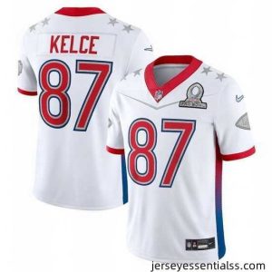 2022 NFL Pro Bowl Kansas City Chiefs 87 Travis Kelce AFC White Jersey