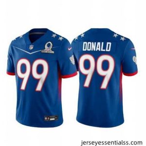 2022 NFL Pro Bowl Los Angeles Rams #99 Aaron Donald NFC Blue Jersey