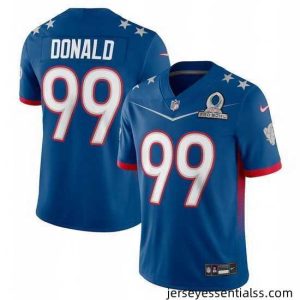 2022 NFL Pro Bowl Los Angeles Rams 99 Aaron Donald NFC Blue Jersey