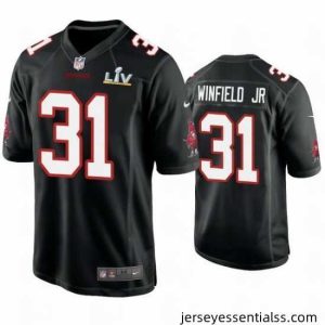 Antoine Winfield Jr. Buccaneers Black Super Bowl Lv Game Fashion Jersey