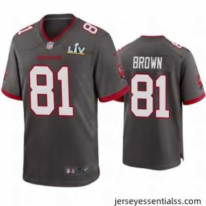 Antonio Brown Buccaneers Pewter Super Bowl Lv Game Jersey