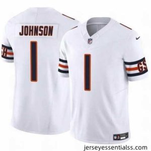Chicago Bears 1 Jaylon Johnson White 2024 F.U.S.E  Vapor Stitched Football Jersey