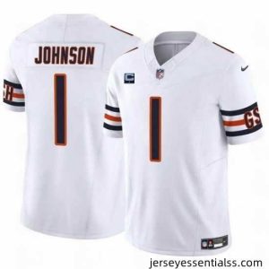 Chicago Bears 1 Jaylon Johnson White 2024 F.U.S.E  With 1 Star C Patch Vapor Untouchable Limited Stitched Football Jersey