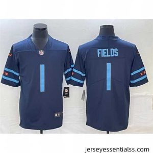 Chicago Bears 1 Justin Fields Navy 2019 City Edition Limited Stitched NFL Jersey