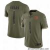 Chicago Bears 1 Justin Fields Olive 2022 Salute To Service Limited Stitched Jersey