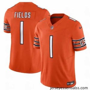 Chicago Bears 1 Justin Fields Orange 2023 F.U.S.E  Vapor Untouchable Limited Stitched Football Jersey
