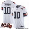 Chicago Bears 10 Mitchell Trubisky White 100th Season Limited Football Jersey