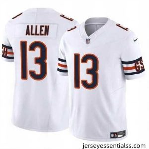 Chicago Bears 13 Keenan Allen White 2023 F.U.S.E  Vapor Stitched Football Jersey