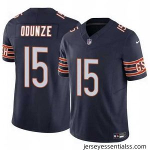 Chicago Bears 15 Rome Odunze Navy 2024 Draft F.U.S.E  Vapor Stitched Football Jersey
