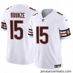 Chicago Bears 15 Rome Odunze White 2024 Draft F.U.S.E  Vapor Stitched Football Jersey