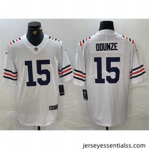 Chicago Bears 15 Rome Odunze White 2024 Draft Vapor Stitched Football Jersey