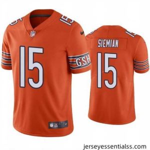 Chicago Bears 15 Trevor Siemian Orange Vapor Untouchable Limited Stitched Jersey