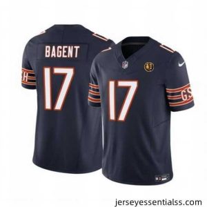 Chicago Bears 17 Tyson Bagent Navy 2023 F.U.S.E  With John Madden Patch Vapor Limited Stitched Football Jersey