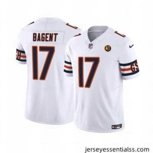 Chicago Bears 17 Tyson Bagent White 2023 F.U.S.E  With John Madden Patch Vapor Limited Stitched Football Jersey