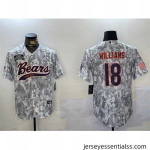 Chicago Bears 18 Caleb Williams 2024 Arctic Camo Salute To Service Stitched Baseball Jersey