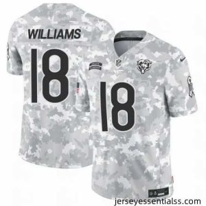 Chicago Bears 18 Caleb Williams 2024 F.U.S.E Arctic Camo Salute To Service Limited Stitched Football Jersey