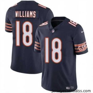 Chicago Bears 18 Caleb Williams Navy 2024 Draft Vapor Stitched Football Jersey