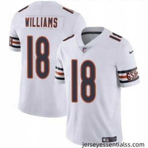 Chicago Bears 18 Caleb Williams White 2024 Draft Vapor Stitched Football Jersey