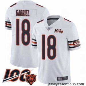 Chicago Bears 18 Taylor Gabriel White Vapor Untouchable Limited Player 100th Season Football Jersey